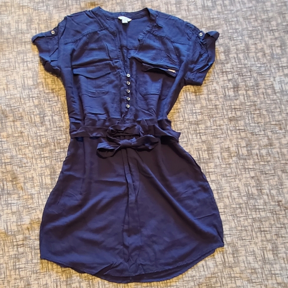 GUESS Navy Shirt Dress - Picture 1 of 5